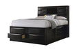 Briana Queen Platform Storage Bed Black front angle view