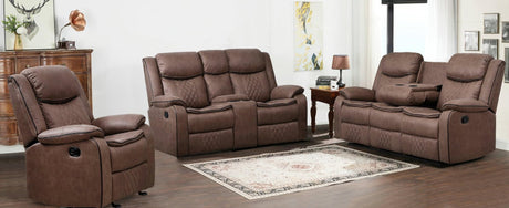Weston Brown Palomino reclining sofa front angle