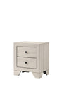 Atticus white nightstand with two drawers front view
