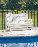 Hyland Wave White Outdoor Glider Loveseat front view