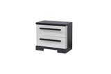 Remington Chalk Ebony two-drawer nightstand, front view