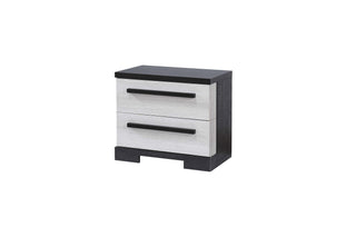 Remington Chalk Ebony two-drawer nightstand, front view