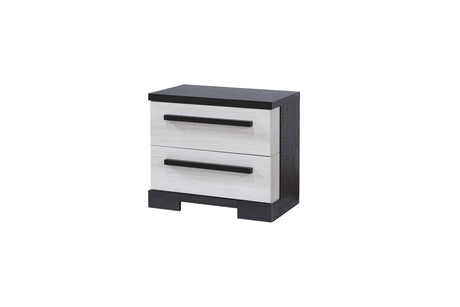 Remington Chalk Ebony two-drawer nightstand, front view