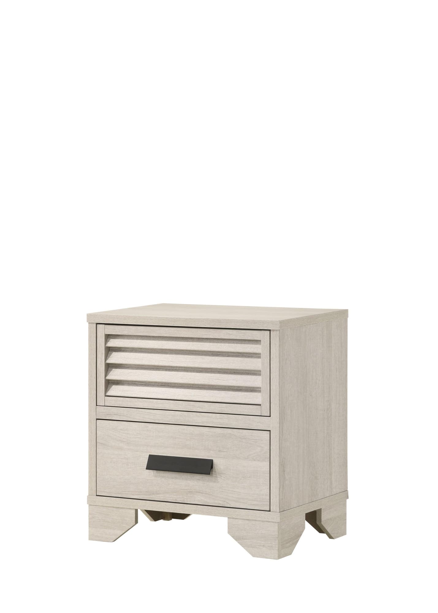 Sarter White 2-Drawer Nightstand front angle