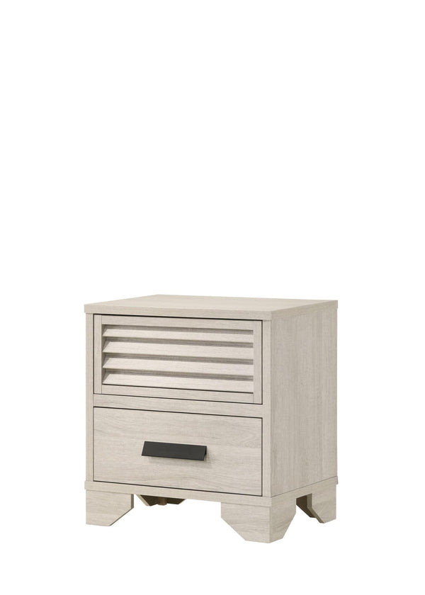 Sarter White 2-Drawer Nightstand front angle