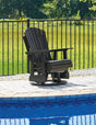 Hyland Wave Black Outdoor Swivel Glider Chair front angle view