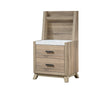 Tilston Brown modern 2-drawer brown wood nightstand front view