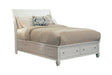 Sandy Beach Eastern King Storage Sleigh Bed White - front view