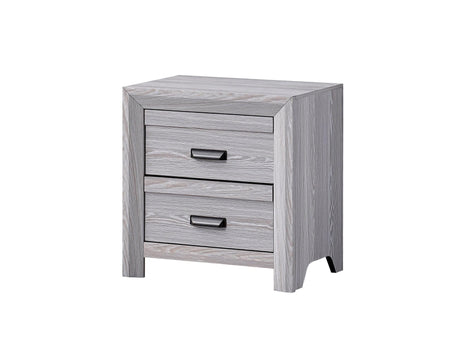 Adelaide Drift Wood 2-Drawer Nightstand front angle