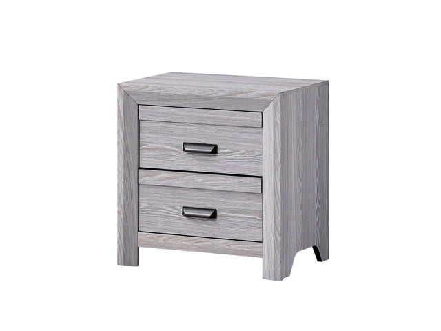 Adelaide Drift Wood 2-Drawer Nightstand front angle