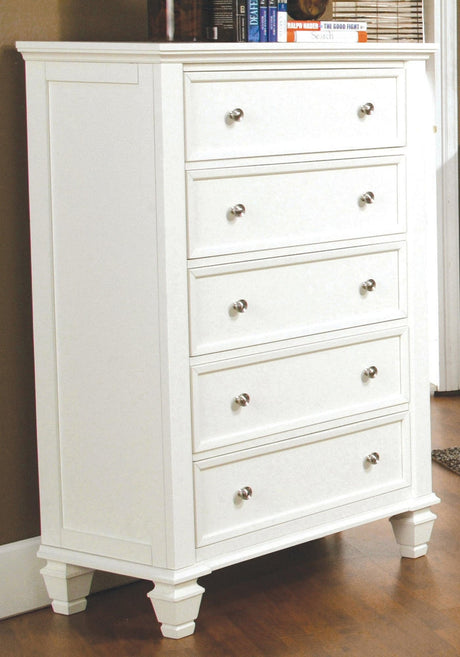 Sandy Beach 8-Drawer Man’s Chest Storage White front view