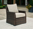 Brook Ranch Brown Outdoor Lounge Chair with Cushion - front angle view