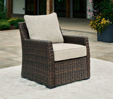 Brook Ranch Brown Outdoor Lounge Chair with Cushion - front angle view