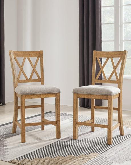 Havonplane Brown Counter Height Barstool angled view