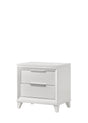 Cressida White Solid Wood Nightstand front view showing 2 drawers