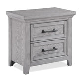 Beckett Gray 2-Drawer Nightstand front view with drawers closed