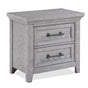 Beckett Gray 2-Drawer Nightstand front view with drawers closed
