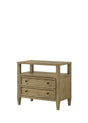 Sienna Brown 2-drawer nightstand front angle showing drawers