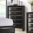 Briana Rectangular 5-Drawer Chest Black front view
