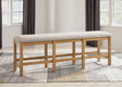 Havonplane 72 inch brown counter height dining bench front angle