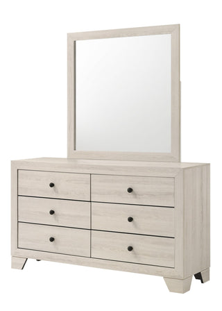 Atticus White 6-Drawer Modern Dresser front view