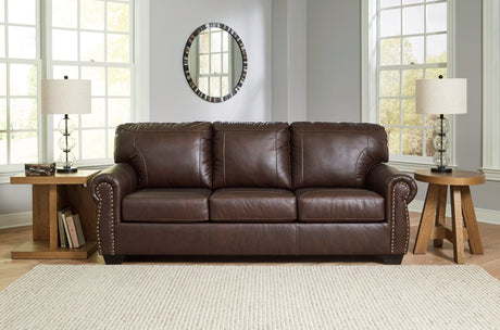 Colleton Dark Brown Leather Sofa front view
