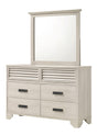 Sarter White 6-drawer dresser front angle