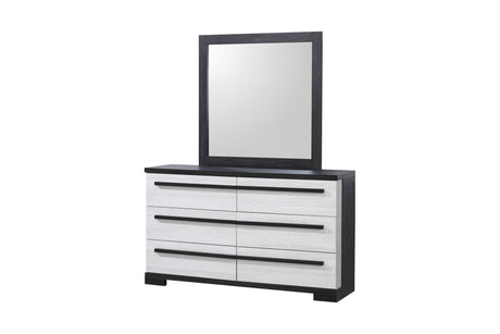 Remington Chalk Ebony 6-Drawer Modern Dresser frontal view