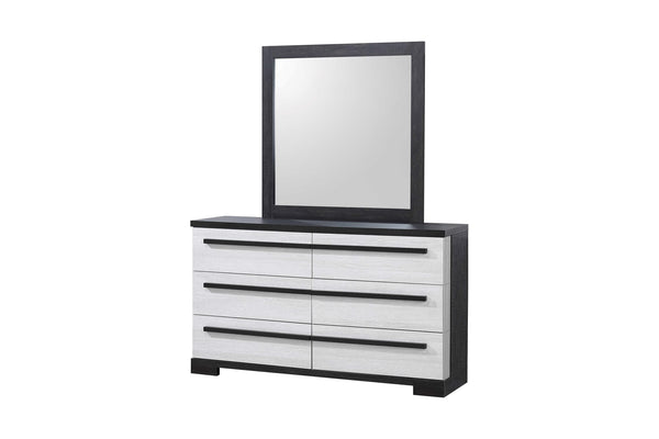 Remington Chalk Ebony 6-Drawer Modern Dresser frontal view