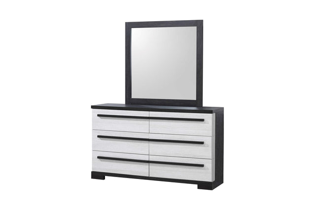 Remington Chalk Ebony 6-Drawer Modern Dresser frontal view