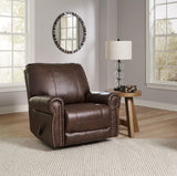Colleton Dark Brown Leather Recliner front view