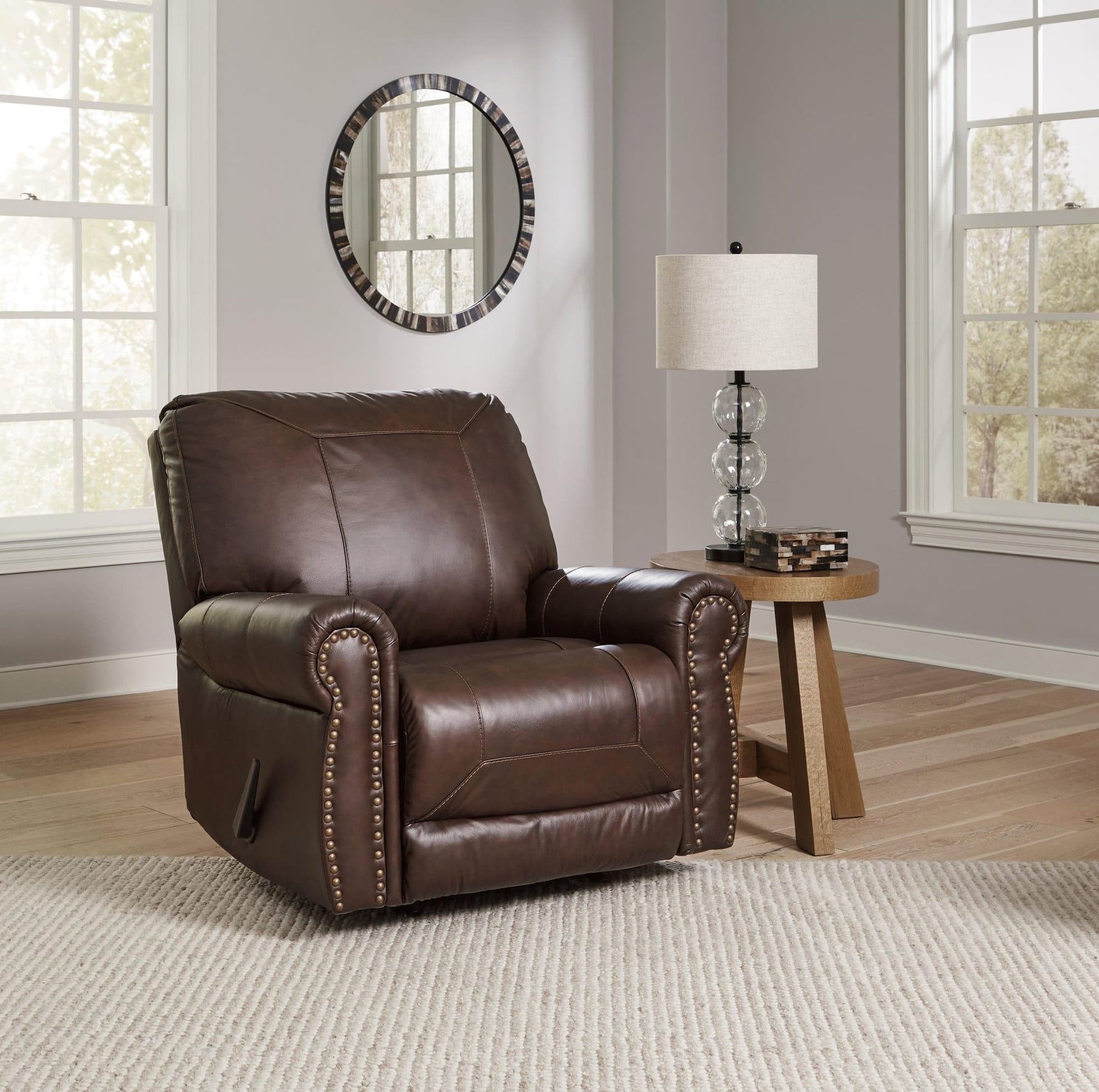 Colleton Dark Brown Leather Recliner front view