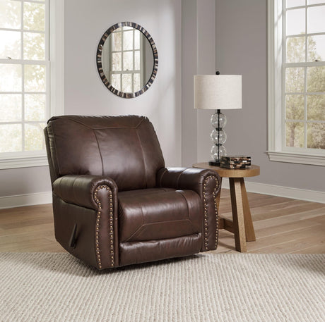 Colleton Dark Brown Leather Recliner front view