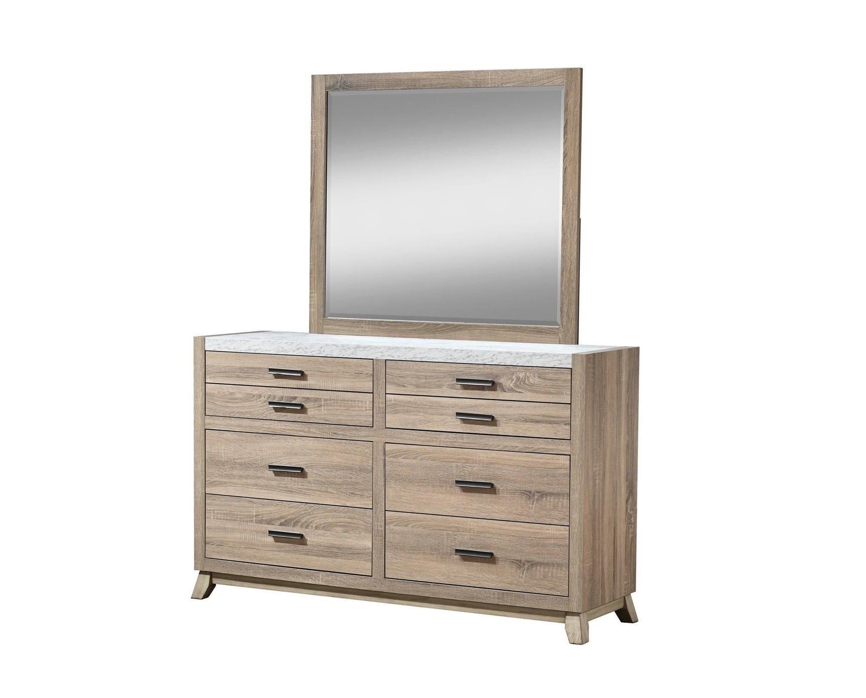 Tilston Brown modern solid wood 8-drawer dresser front view