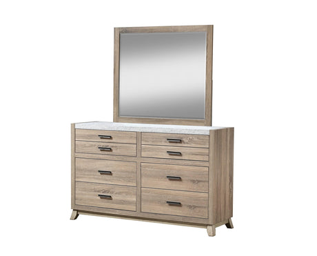 Tilston Brown modern solid wood 8-drawer dresser front view