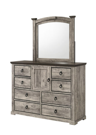 Ella Mae Gray Modern Contemporary 9-Drawer Dresser front view
