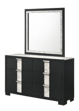 Rangley black modern 6-drawers dresser front view
