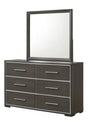 Sharpe gray and white modern solid wood 6-drawer dresser front view
