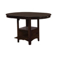Lavon Oval Espresso Counter Height Table front view with storage base