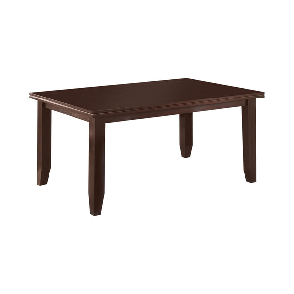 Dalila rectangular dining table in cappuccino finish, front view