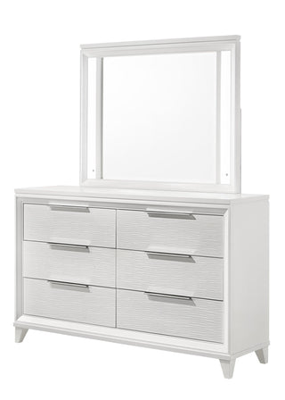 Cressida White Modern Contemporary Solid Wood 6-Drawers Dresser front view
