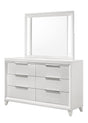Cressida White Modern Contemporary Solid Wood 6-Drawers Dresser front view