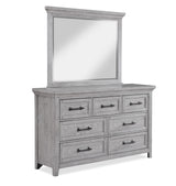 Beckett Gray 6-Drawer Solid Wood Dresser front view