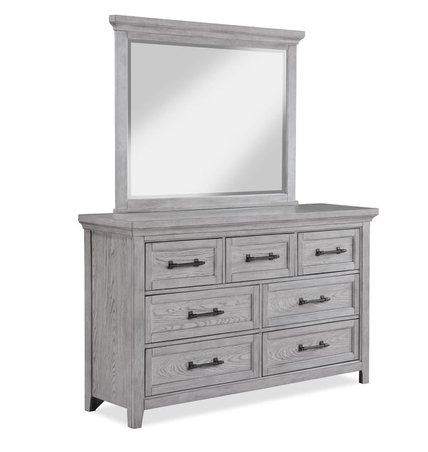 Beckett Gray 6-Drawer Solid Wood Dresser front view