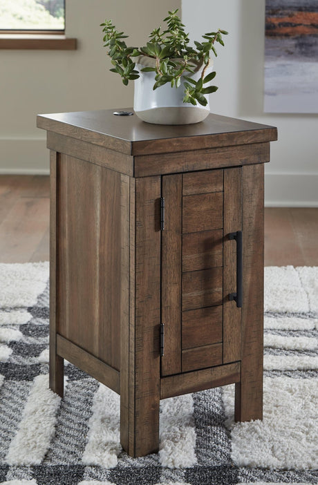 Moriville Grayish Brown Chairside End Table front view