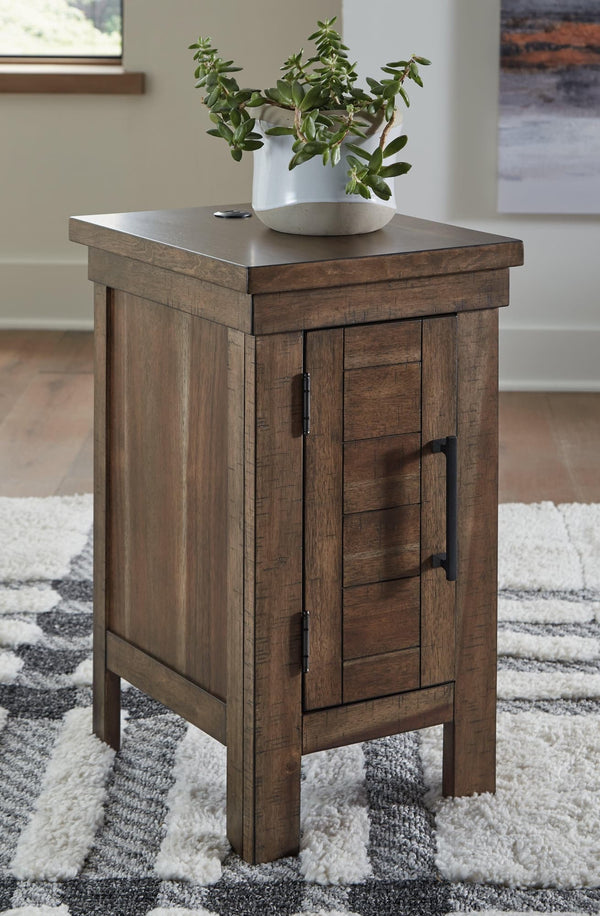 Moriville Grayish Brown Chairside End Table front view