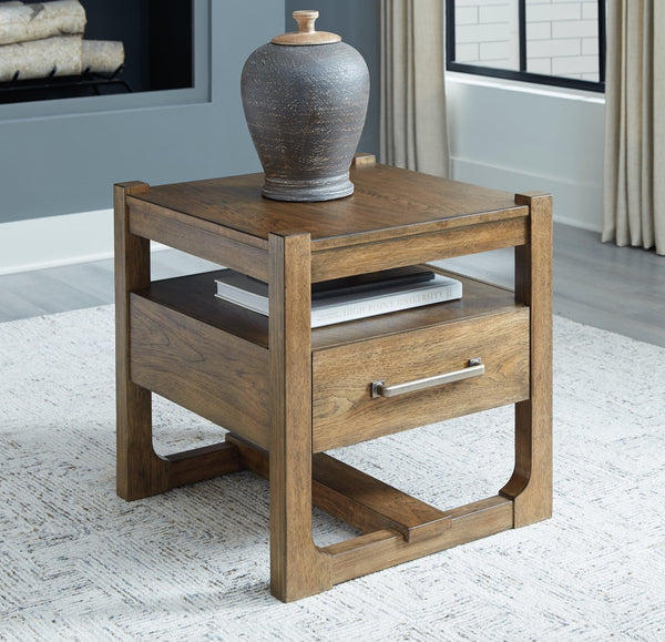 Cabalynn Light Brown End Table front angle view