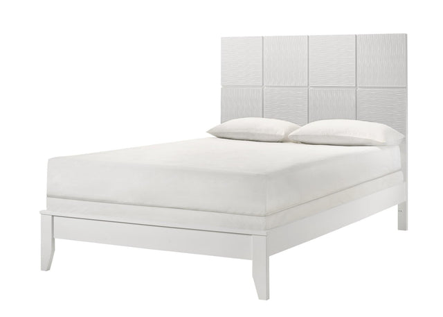 Denker Evan White Full Bed - angled front view