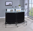 Keystone Contemporary Black Glass Top Bar Unit front angle