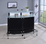 Keystone Contemporary Black Glass Top Bar Unit front angle